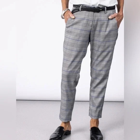 Wildfang Slim Crop Pant in Gray Plaid - Picture 1 of 4